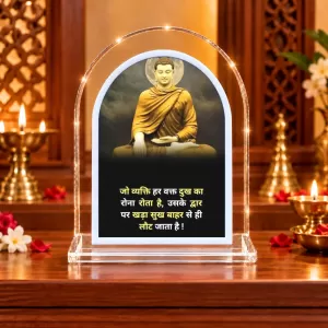 Buddha L Shape Acrylic Showpiece 3 X 3.5 Inch For Home, Office And Car (F177565)