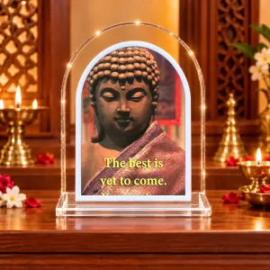 Buddha L Shape Acrylic Showpiece 3 X 3.5 Inch For Home, Office And Car (F177566)