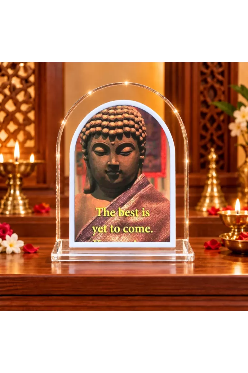 Buddha L Shape Acrylic Showpiece 3 X 3.5 Inch For Home, Office And Car (F177566)