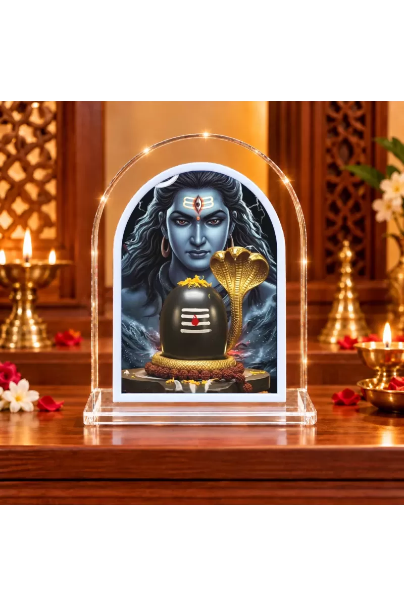 Lord Shiva L Shape Acrylic Showpiece 3 X 3.5 Inch For Home, Office And Car (F177568)