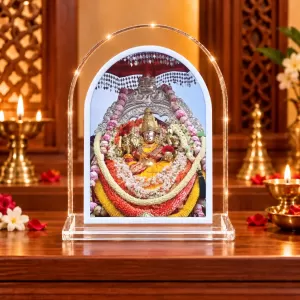 Goddess Sri Chamundeshwari Devi L Shape Acrylic Showpiece 3 X 3.5 Inch For Home, Office And Car (F177570)