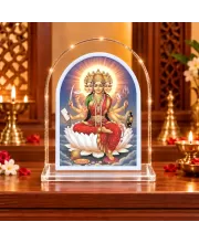 Mata Gayatri L Shape Acrylic Showpiece 3 X 3.5 Inch For Home, Office And Car (F177571)