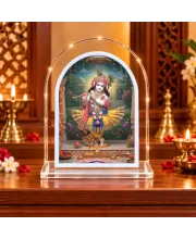 Lord Krishna L Shape Acrylic Showpiece 3 X 3.5 Inch For Home, Office And Car (F177572)