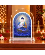 Buddha L Shape Acrylic Showpiece 3 X 3.5 Inch For Home, Office And Car (F177576)
