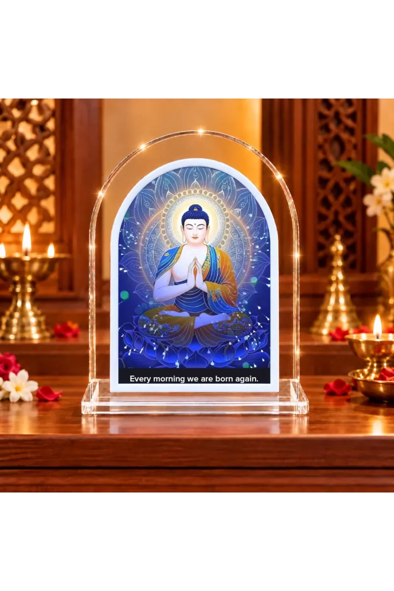 Buddha L Shape Acrylic Showpiece 3 X 3.5 Inch For Home, Office And Car (F177576)