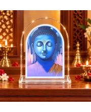Buddha L Shape Acrylic Showpiece 3 X 3.5 Inch For Home, Office And Car (F177578)