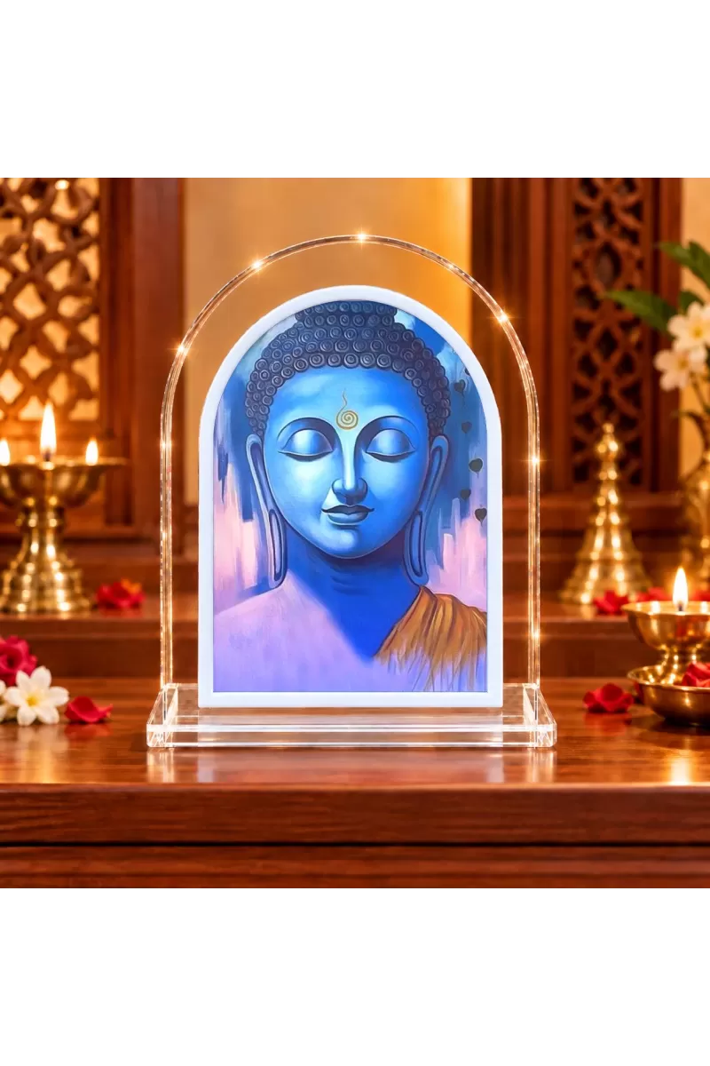 Buddha L Shape Acrylic Showpiece 3 X 3.5 Inch For Home, Office And Car (F177578)