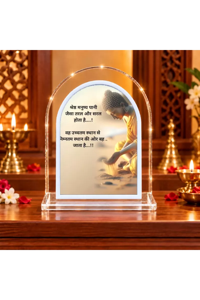 Buddha L Shape Acrylic Showpiece 3 X 3.5 Inch For Home, Office And Car (F177581)