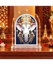 Lord Ganesha L Shape Acrylic Showpiece 3 X 3.5 Inch For Home, Office And Car (F177582)