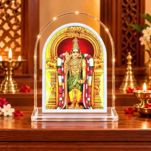 Lord Murugan L Shape Acrylic Showpiece 3 X 3.5 Inch For Home, Office And Car (F177583)