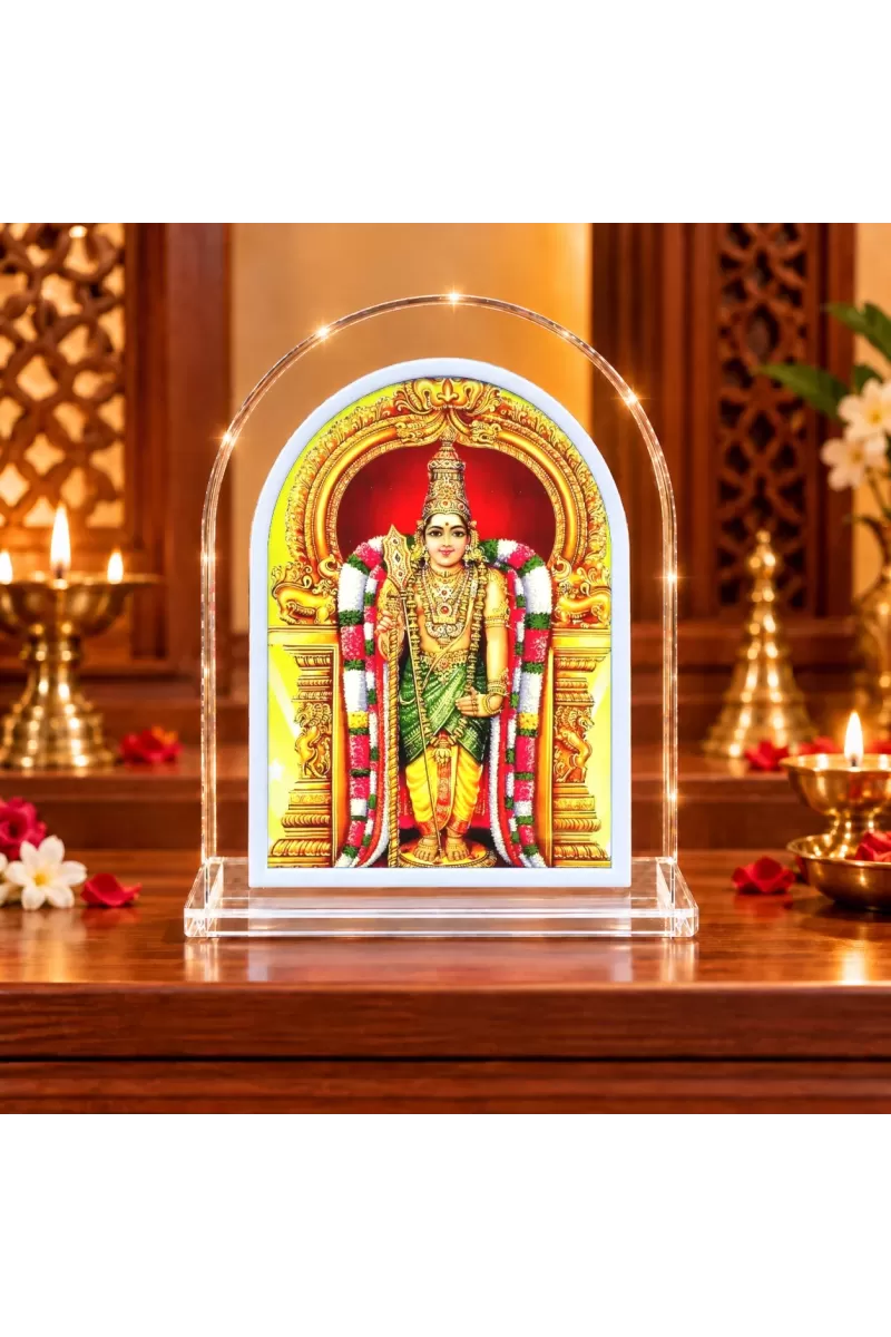 Lord Murugan L Shape Acrylic Showpiece 3 X 3.5 Inch For Home, Office And Car (F177583)