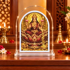 Goddess Lakshmi L Shape Acrylic Showpiece 3 X 3.5 Inch For Home, Office And Car (F177585)