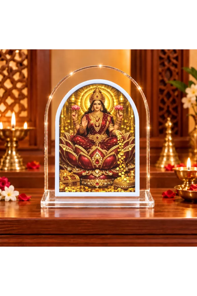 Goddess Lakshmi L Shape Acrylic Showpiece 3 X 3.5 Inch For Home, Office And Car (F177585)