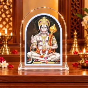 Hanuman L Shape Acrylic Showpiece 3 X 3.5 Inch For Home, Office And Car (F177586)