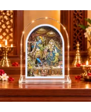 Radha Krishna L Shape Acrylic Showpiece 3 X 3.5 Inch For Home, Office And Car (F177589)