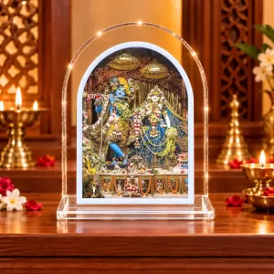 Radha Krishna L Shape Acrylic Showpiece 3 X 3.5 Inch For Home, Office And Car (F177589)