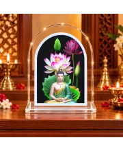 Buddha L Shape Acrylic Showpiece 3 X 3.5 Inch For Home, Office And Car (F177590)