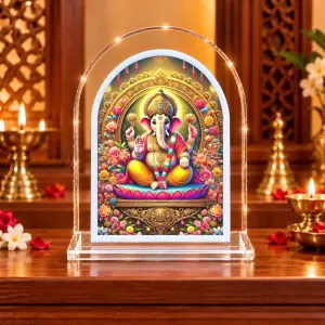Lord Ganesha L Shape Acrylic Showpiece 3 X 3.5 Inch For Home, Office And Car (F177592) Lord Ganesha L Shape Acrylic Showpiece 3 X 3.5 Inch For Home, Office And Car (F177592)