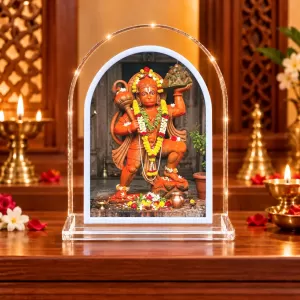Hanuman L Shape Acrylic Showpiece 3 X 3.5 Inch For Home, Office And Car (F177593)