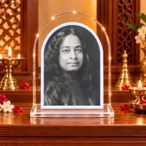 Paramahansa Yogananda L Shape Acrylic Showpiece 3 X 3.5 Inch For Home, Office And Car (F177594) Paramahansa Yogananda L Shape Acrylic Showpiece 3 X 3.5 Inch For Home, Office And Car (F177594)