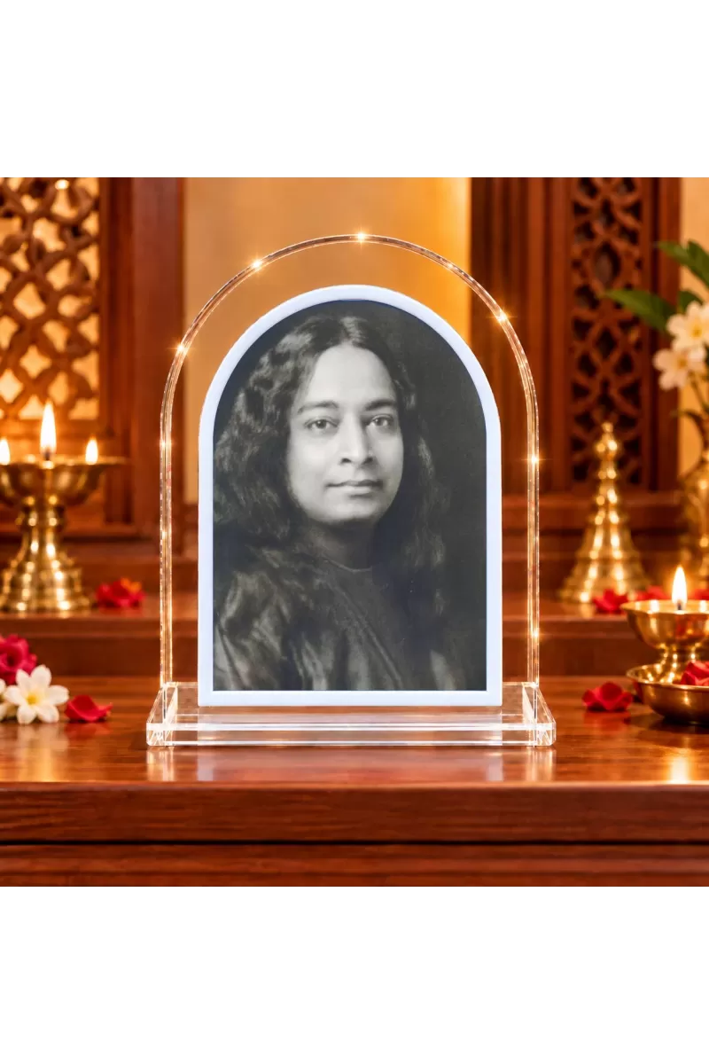 Paramahansa Yogananda L Shape Acrylic Showpiece 3 X 3.5 Inch For Home, Office And Car (F177594)