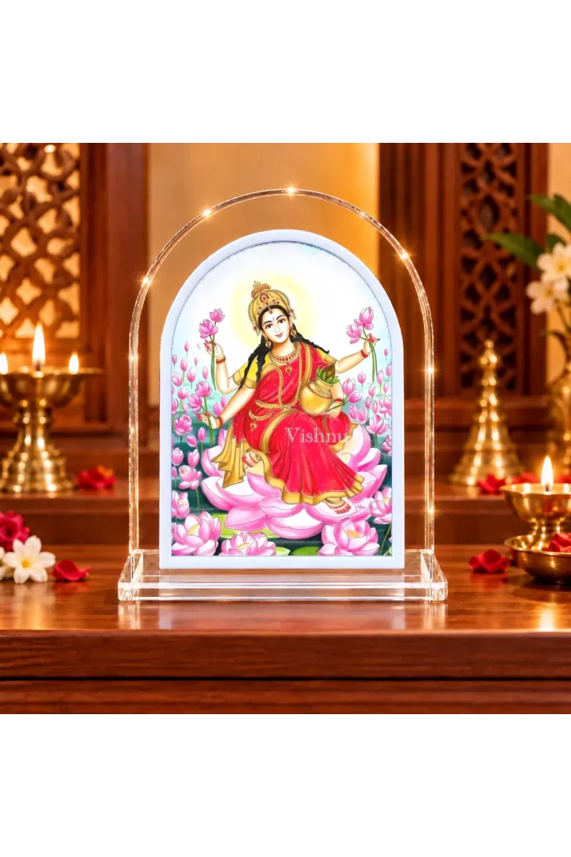 Maa Durga L Shape Acrylic Showpiece 3 X 3.5 Inch For Home, Office And Car (F177595)