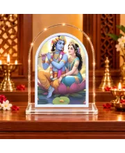 Radha Krishna L Shape Acrylic Showpiece 3 X 3.5 Inch For Home, Office And Car (F177598)