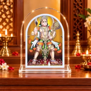 Hanuman L Shape Acrylic Showpiece 3 X 3.5 Inch For Home, Office And Car (F177602)