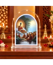 Buddha L Shape Acrylic Showpiece 3 X 3.5 Inch For Home, Office And Car (F177603)