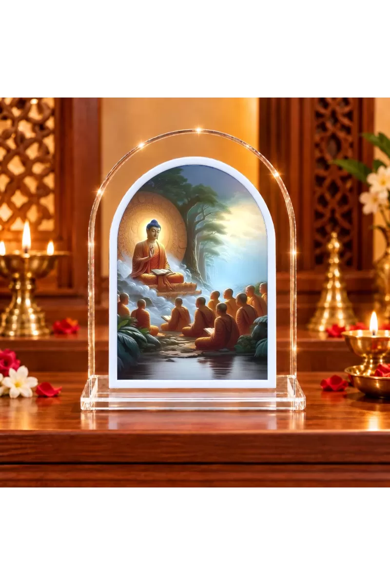 Buddha L Shape Acrylic Showpiece 3 X 3.5 Inch For Home, Office And Car (F177603)