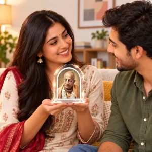 Srila Prabhupada L Shape Acrylic Showpiece 3 X 3.5 Inch For Home, Office And Car (F176172) Srila Prabhupada L Shape Acrylic Showpiece 3 X 3.5 Inch For Home, Office And Car (F176172)