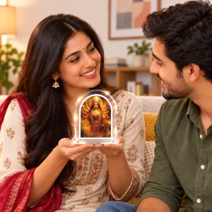 Durga Maa L Shape Acrylic Showpiece 3 X 3.5 Inch For Home, Office And Car (F177034) Durga Maa L Shape Acrylic Showpiece 3 X 3.5 Inch For Home, Office And Car (F177034)