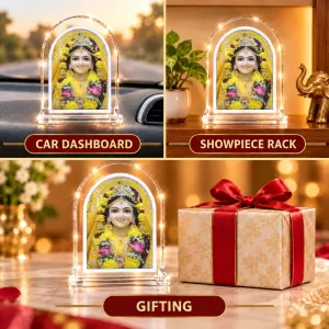 Divine Radha L Shape Acrylic Showpiece 3 X 3.5 Inch For Home, Office And Car (F175704)