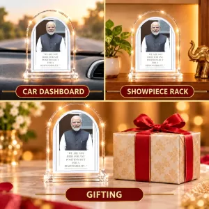 Narendra Modi L Shape Acrylic Showpiece 3 X 3.5 Inch For Home, Office And Car (F175724) Narendra Modi L Shape Acrylic Showpiece 3 X 3.5 Inch For Home, Office And Car (F175724)