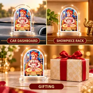 Sant Dnyaneshwar L Shape Acrylic Showpiece 3 X 3.5 Inch For Home, Office And Car (F175752)