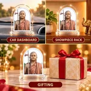 Adi Shankaracharya L Shape Acrylic Showpiece 3 X 3.5 Inch For Home, Office And Car (F175763)