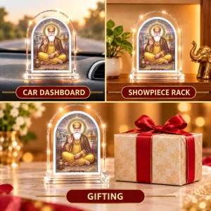 Guru Nanak Dev Ji L Shape Acrylic Showpiece 3 X 3.5 Inch For Home, Office And Car (F175765) Guru Nanak Dev Ji L Shape Acrylic Showpiece 3 X 3.5 Inch For Home, Office And Car (F175765)