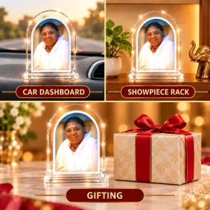 Mata Amritanandamayi L Shape Acrylic Showpiece 3 X 3.5 Inch For Home, Office And Car (F175795) Mata Amritanandamayi L Shape Acrylic Showpiece 3 X 3.5 Inch For Home, Office And Car (F175795)