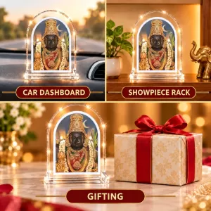 Tirupati Balaji L Shape Acrylic Showpiece 3 X 3.5 Inch For Home, Office And Car (F175801) Tirupati Balaji L Shape Acrylic Showpiece 3 X 3.5 Inch For Home, Office And Car (F175801)