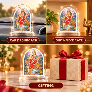 Durga Maa L Shape Acrylic Showpiece 3 X 3.5 Inch For Home, Office And Car (F175810) Durga Maa L Shape Acrylic Showpiece 3 X 3.5 Inch For Home, Office And Car (F175810)