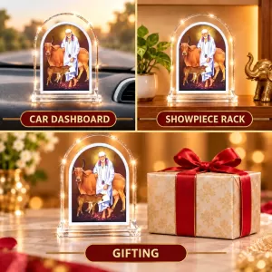 Sai Baba L Shape Acrylic Showpiece 3 X 3.5 Inch For Home, Office And Car (F175815)