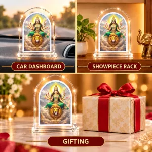 Durga Maa L Shape Acrylic Showpiece 3 X 3.5 Inch For Home, Office And Car (F175820) Durga Maa L Shape Acrylic Showpiece 3 X 3.5 Inch For Home, Office And Car (F175820)