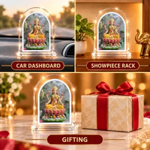Goddess Lakshmi L Shape Acrylic Showpiece 3 X 3.5 Inch For Home, Office And Car (F175821)