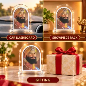 Guru Gobind Singh L Shape Acrylic Showpiece 3 X 3.5 Inch For Home, Office And Car (F175831) Guru Gobind Singh L Shape Acrylic Showpiece 3 X 3.5 Inch For Home, Office And Car (F175831)