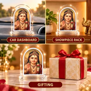 Lord Murugan L Shape Acrylic Showpiece 3 X 3.5 Inch For Home, Office And Car (F175837) Lord Murugan L Shape Acrylic Showpiece 3 X 3.5 Inch For Home, Office And Car (F175837)