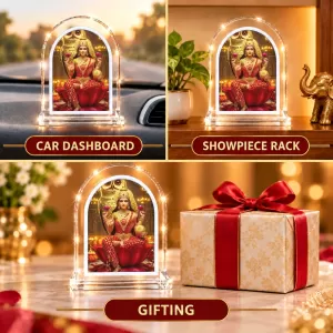 Goddess Lakshmi L Shape Acrylic Showpiece 3 X 3.5 Inch For Home, Office And Car (F175841)
