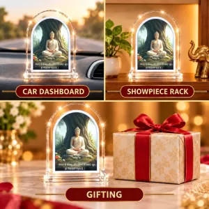 Buddha L Shape Acrylic Showpiece 3 X 3.5 Inch For Home, Office And Car (F175843)