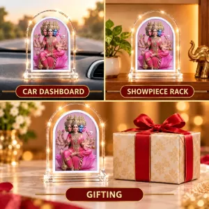 Gayatri Mata L Shape Acrylic Showpiece 3 X 3.5 Inch For Home, Office And Car (F175844)