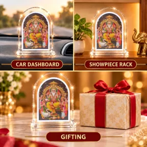 Lord Vishakarma L Shape Acrylic Showpiece 3 X 3.5 Inch For Home, Office And Car (F175848)