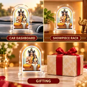Lord Dattatreya L Shape Acrylic Showpiece 3 X 3.5 Inch For Home, Office And Car (F175860) Lord Dattatreya L Shape Acrylic Showpiece 3 X 3.5 Inch For Home, Office And Car (F175860)